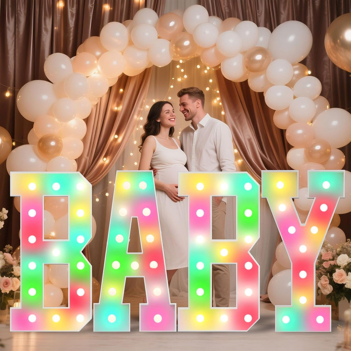 Ledido 4FT Marquee Light Up Letters, 34 Colors Changing Marquee Letter 4 Feet Tall with Remote, Big