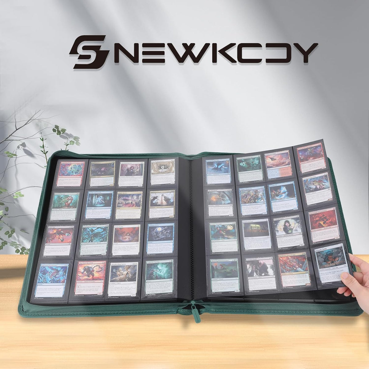 Snekdy premium 1024-pocket trading card binder, 16-pocket cards album, waterproof PU-leather Cover