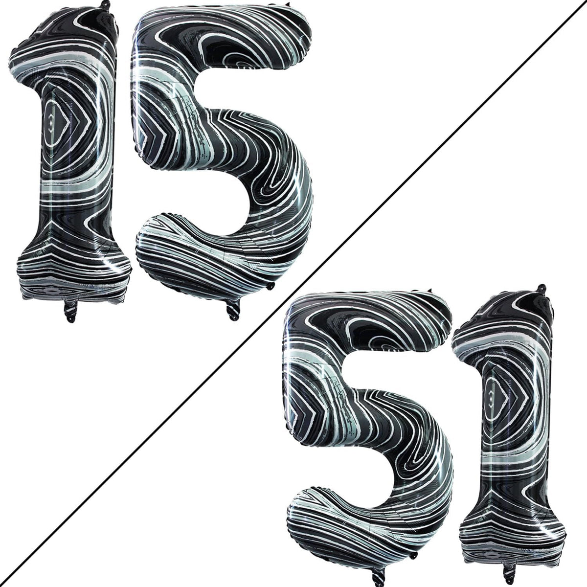 GOER Number 15 Balloons for 15th Birthday Sweet 15 Party Decorations,42 Inch Jumbo Foil Helium 51