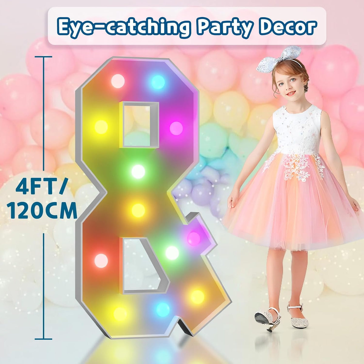 4FT Colorful Marquee Light Up Letters &, 18 Colors Light Up Alphabet Signs with Remote, Marry Me