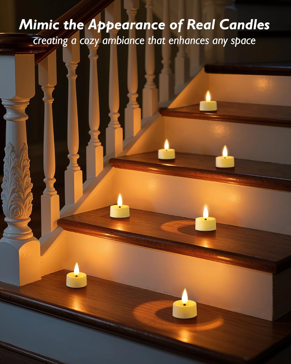 Amagic Flameless Timer Remote Tealights Candles, 3D Black Wick Flickering Tea Lights, 400+Hour