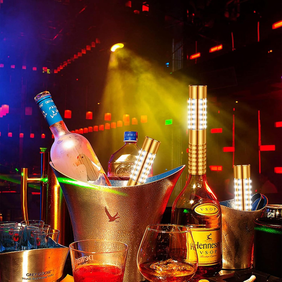 4 Pieces Strobe Baton Bottle Service Sparklers Bottle Service Light Bottle Handheld Light for