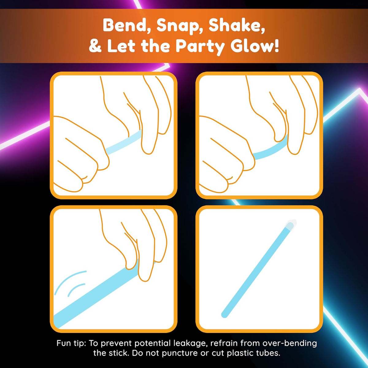 Glow Fever Bulk 50ct 4" Glow In The Dark Sticks, For Kids Party Supplies Birthday Party Favors