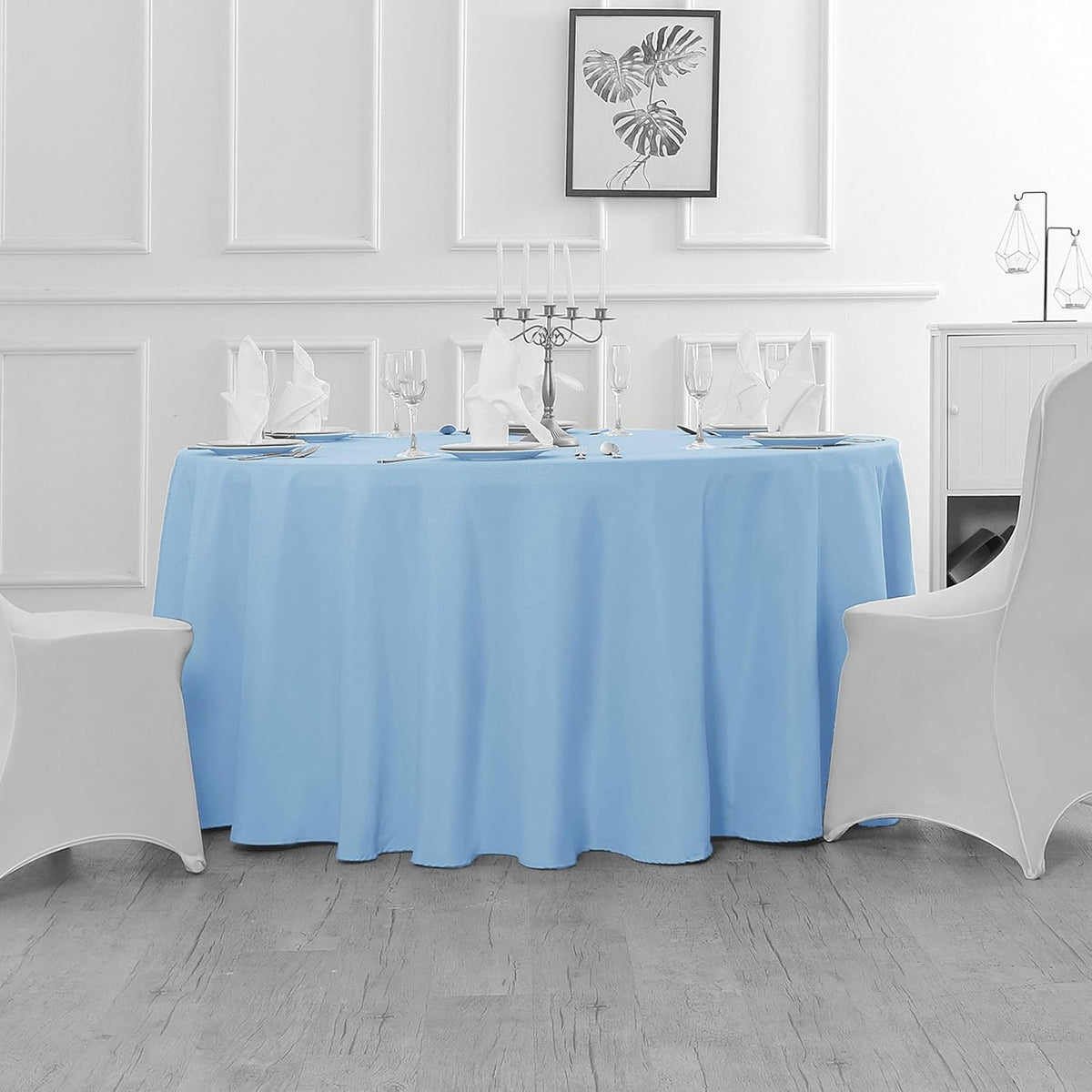 60 inch Round Tablecloth Washable Polyester Table Cloth Decorative Table Cover for Wedding Party