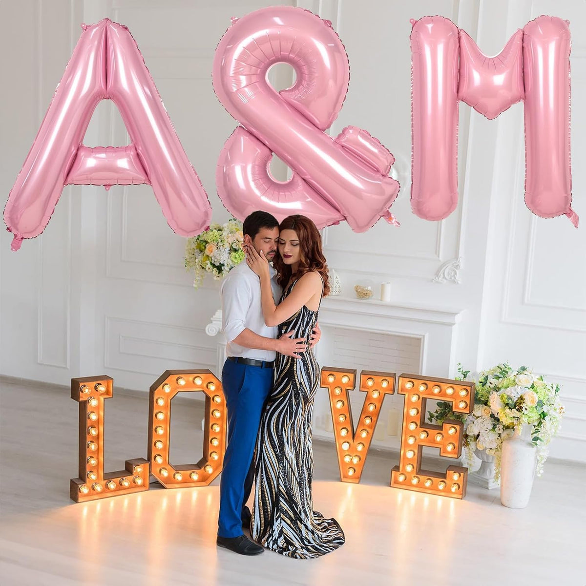 40 Inch Pastel Pink Letter Balloons, Baby Pink Giant Custom Foil Alphabet Balloon &, Mylar Self