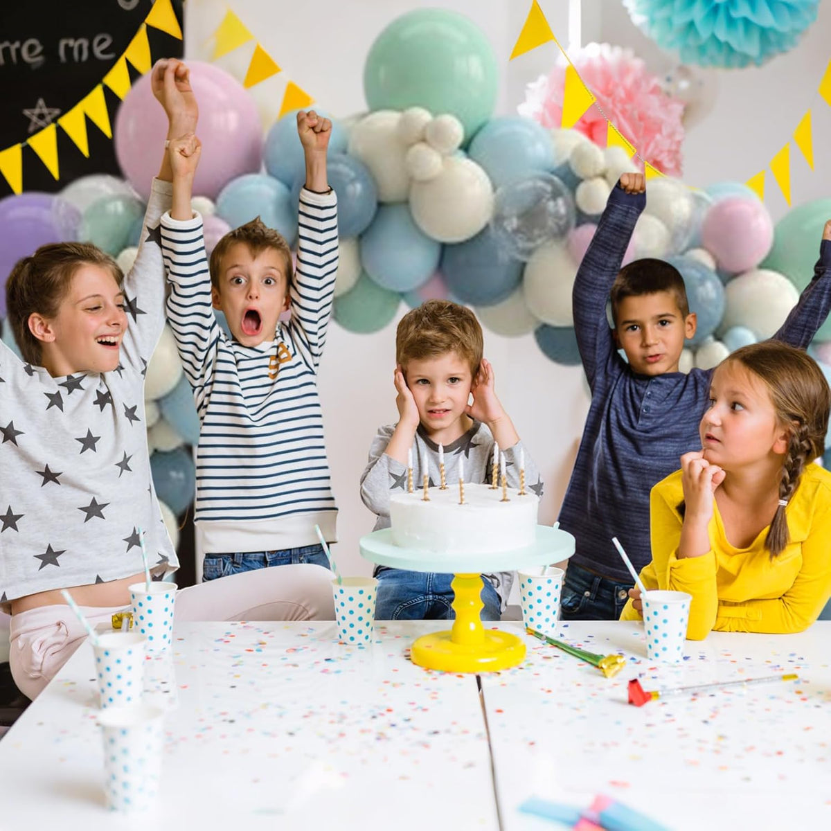 Pastel Balloon, 50 Inch 12 Inch Mermaid Birthday Party Decorations with Pink Purple White Blue Teal