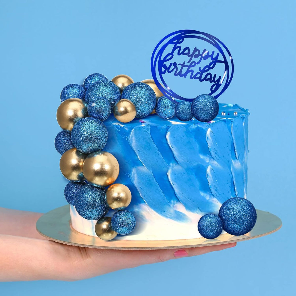 108 Pcs Balls Cake Topper DIY Cupcake Insert Foam Balloons for Cake Baking Wedding Anniversary