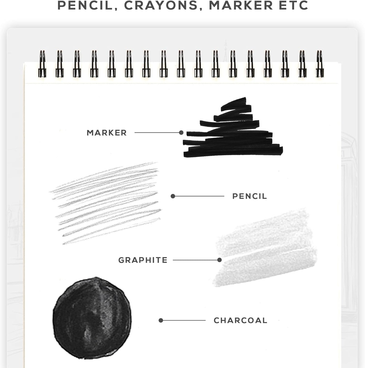 BEECHMORE BOOKS 9x12 Spiral Sketchbook ??140 GSM Acid-Free Paper, 100 Perforated Pages, A4 Art