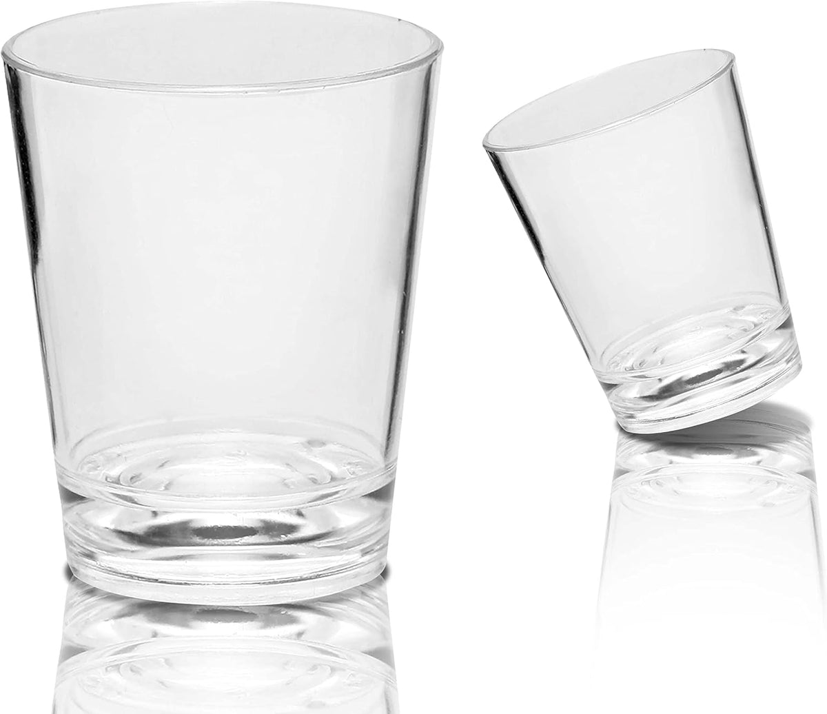 DISCOUNT PROMOS Translucent Plastic Shot Glasses 1.5 oz. Set of 10, Bulk Pack - Acrylic, Great for