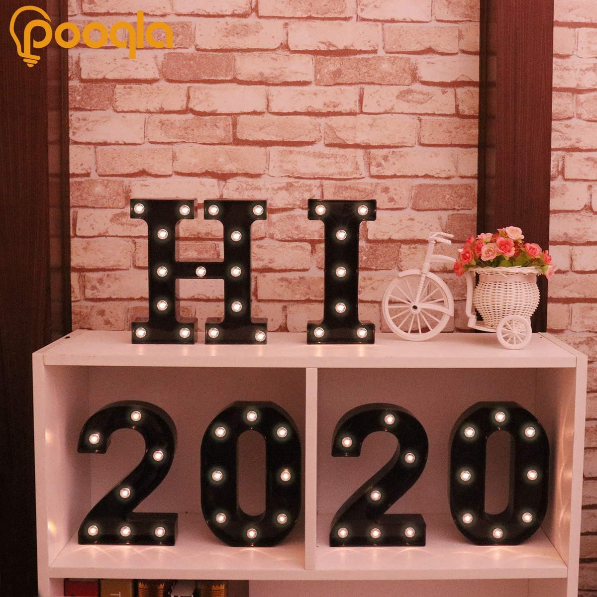 Pooqla LED Illuminated Letter Marquee Ampersand Sign - 8.86 inches High Plastic Ampersand with