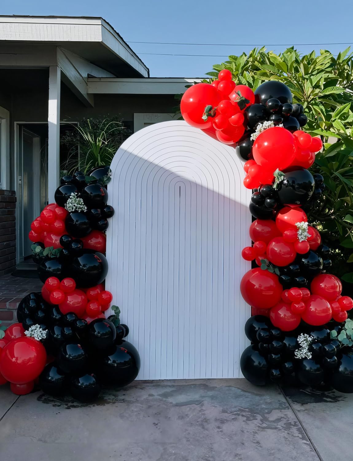 Red and Black Balloons - 12 Inch Red Black Latex Balloons Glitter Confetti Balloon Party Balloon