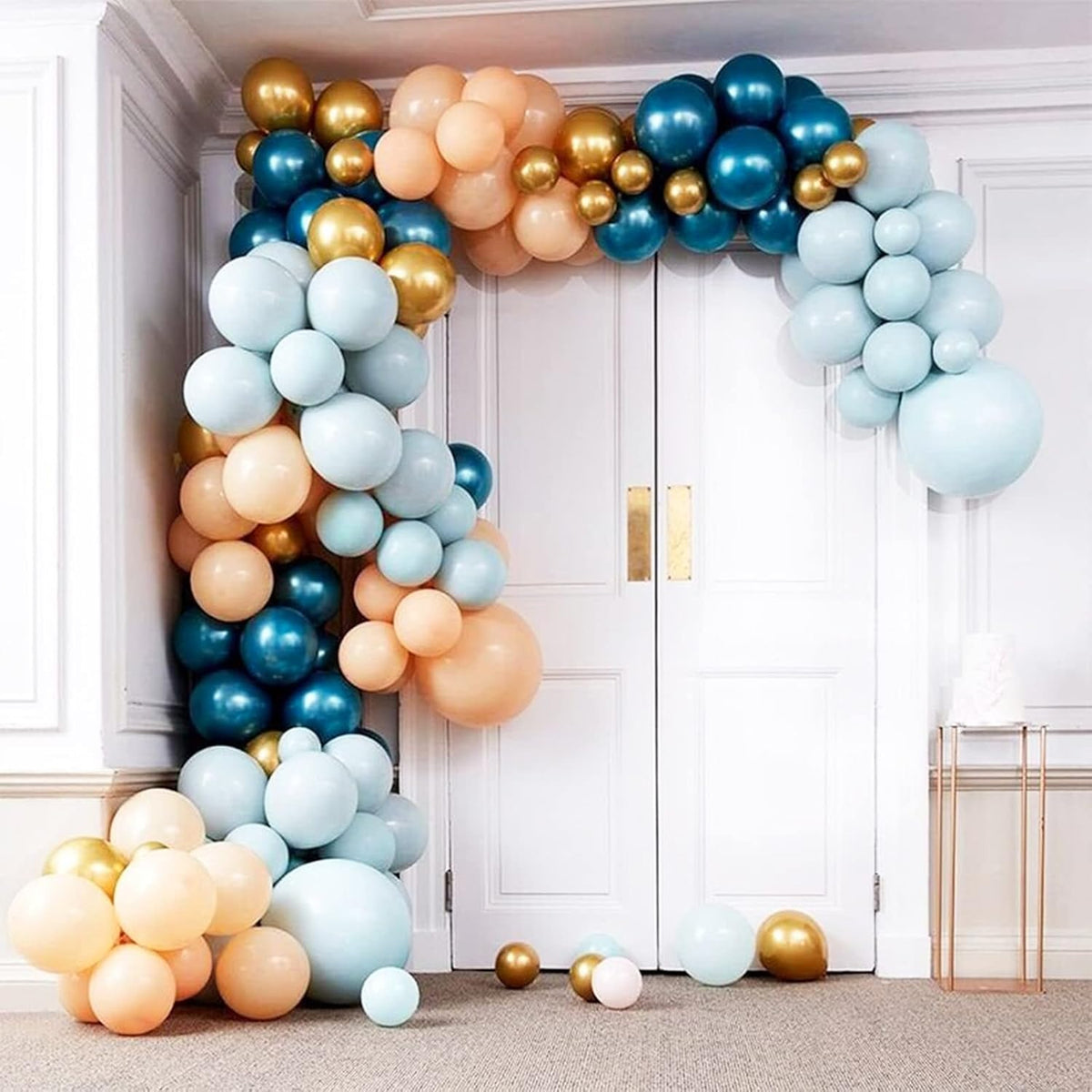 Chrome Blue Balloons, 50 PCS 10 Inch Double-Layered Metallic Light Blue Balloons, Shiny Thick