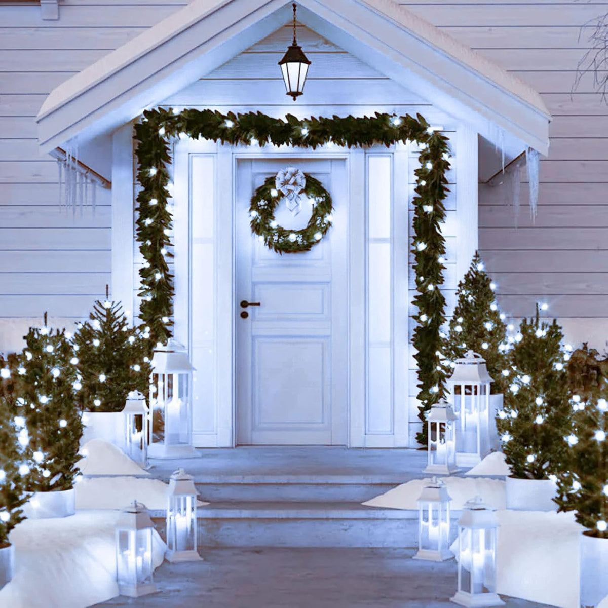 JMEXSUSS 250 LED White Christmas Lights Indoor Outdoor, 91.5ft Connectable Christmas String Lights