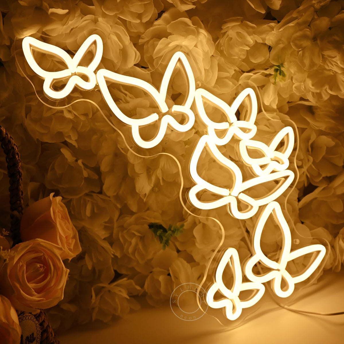 SYLHOME Butterfly Led Neon Light Sign Girls Kids Bedroom Girls Room Beauty Studio Living Room