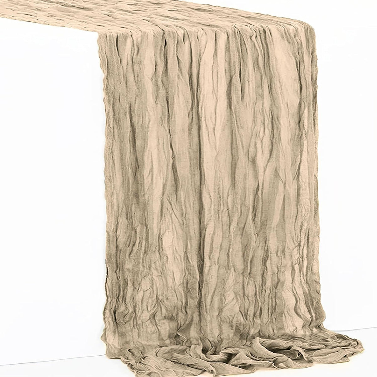 1 Pack Khaki Cheesecloth Table Runner 35x120 Inch 10Ft Rustic Gauze Cheese Cloth Table Runner Sheer