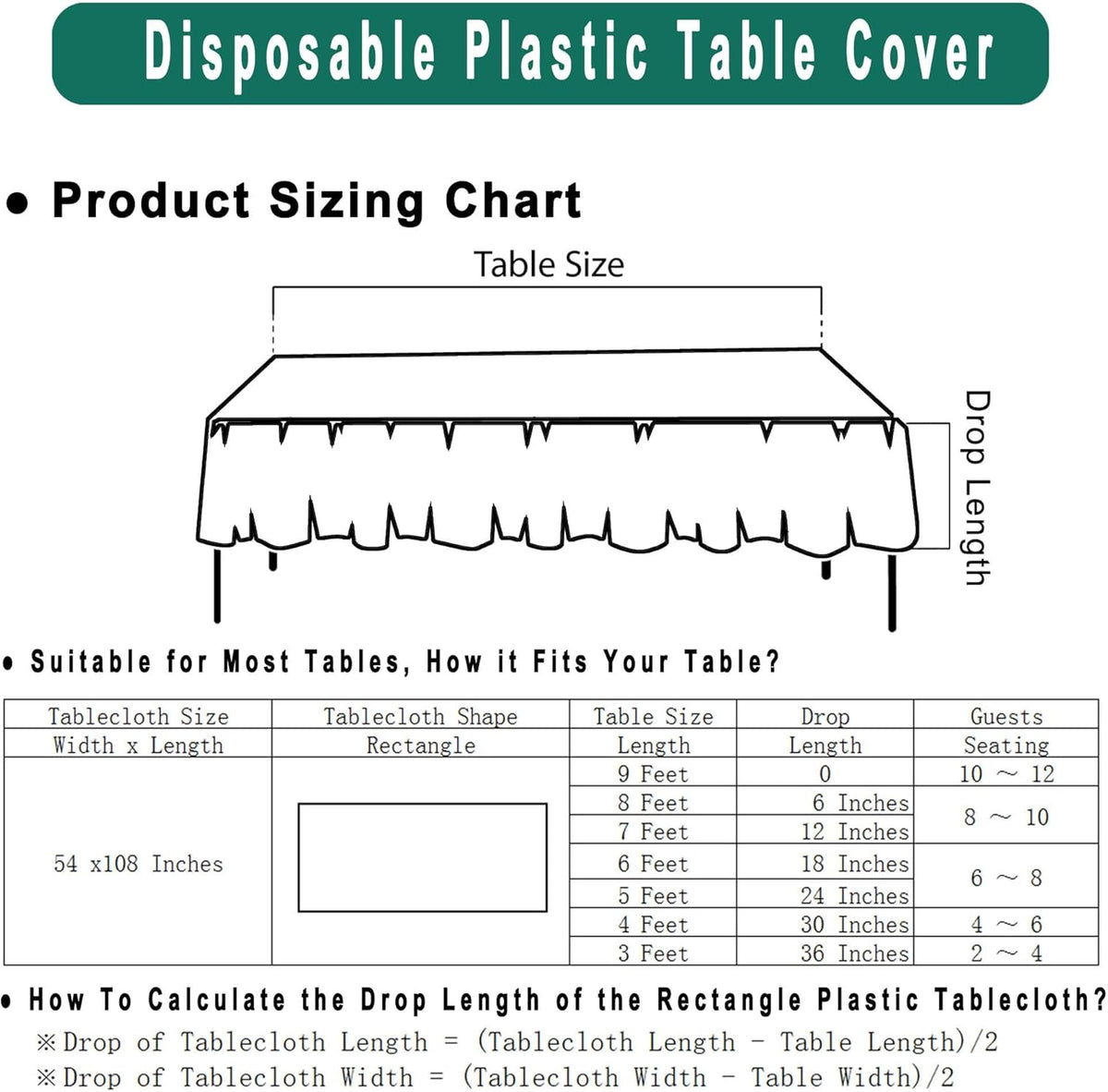 PARTY ULYJA Orange Plastic Tablecloths 2 Pack Disposable Table Covers 54 x 108 Inch PEVA Fall