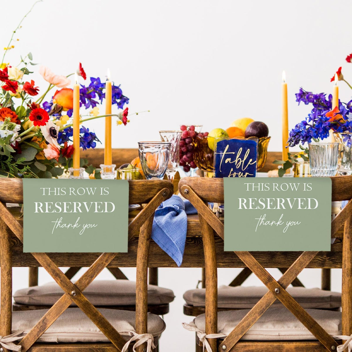 Reserved Seating Chair Signs, This Row Is Reserved Pew Cloths Seating Placeholder for Church Pews