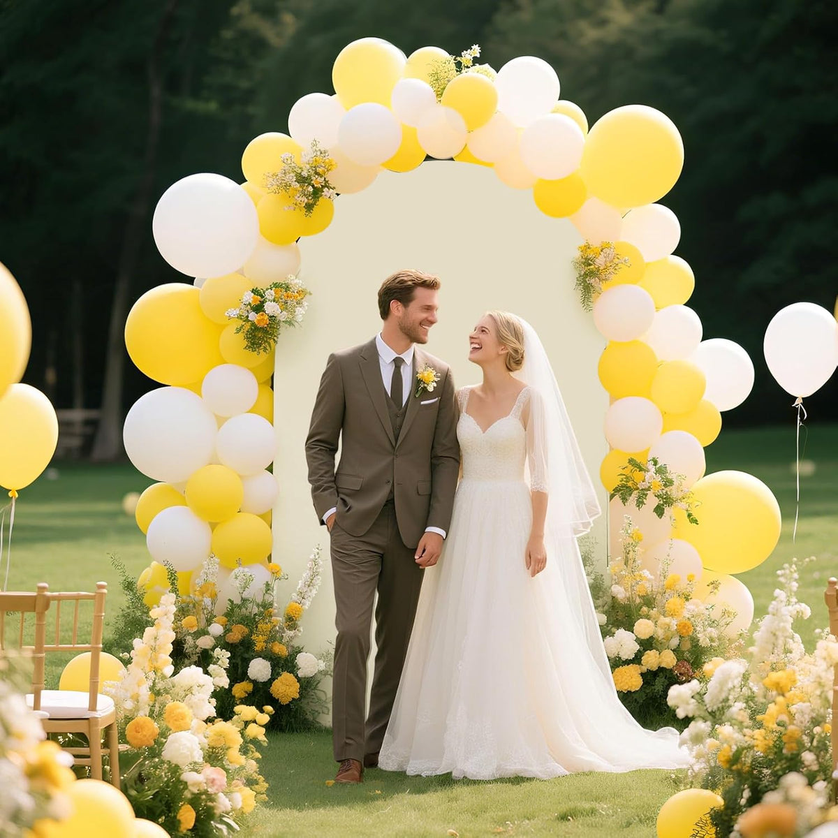 Ledido Wedding Arch Backdrop Cover 7.2FT Arch Covers Fitted Stretchy Spandex Round Top Stand