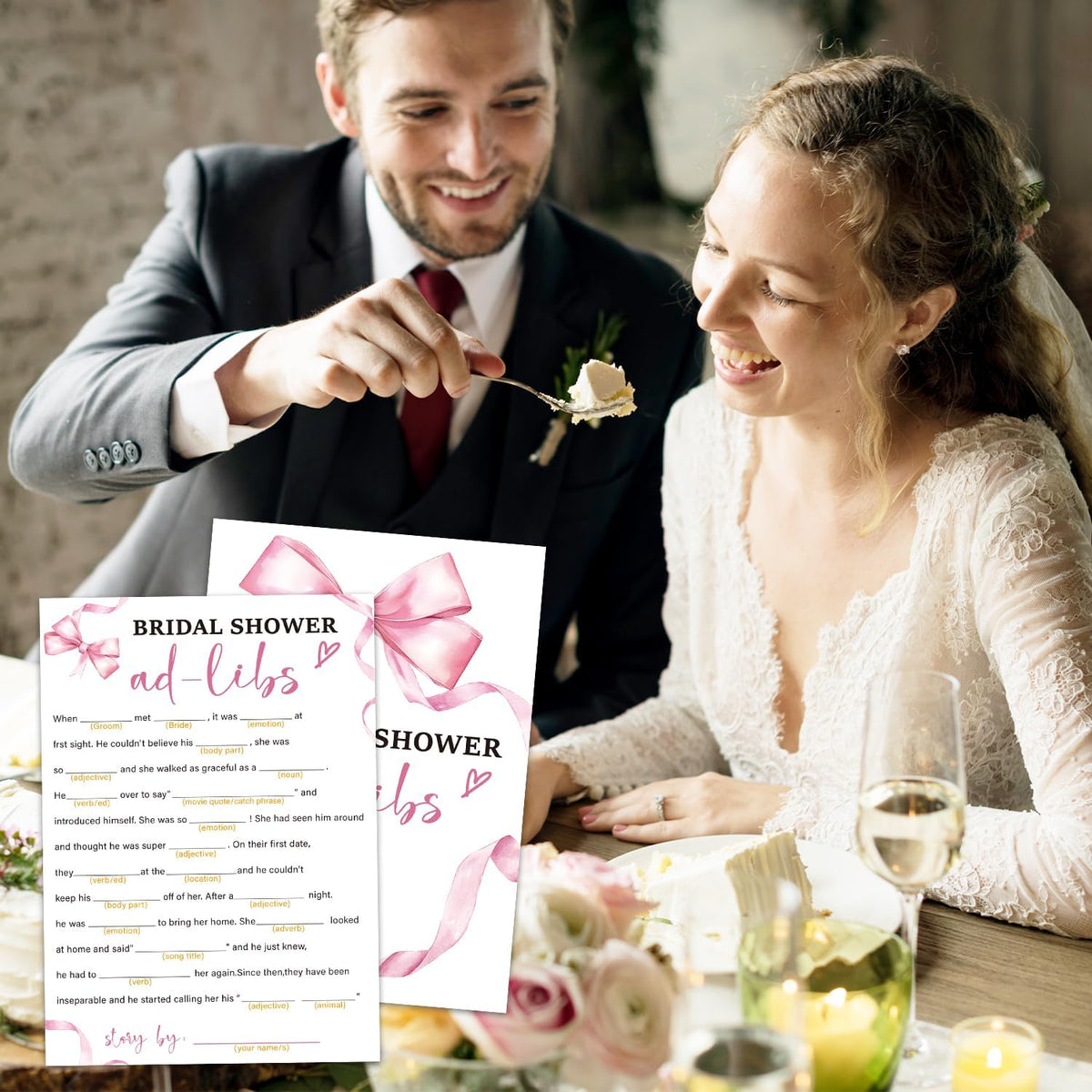 Bridal Shower Games 30 Guests, Ad-Libs Bridal Shower Wedding Games for Reception, Rehearsal Dinner