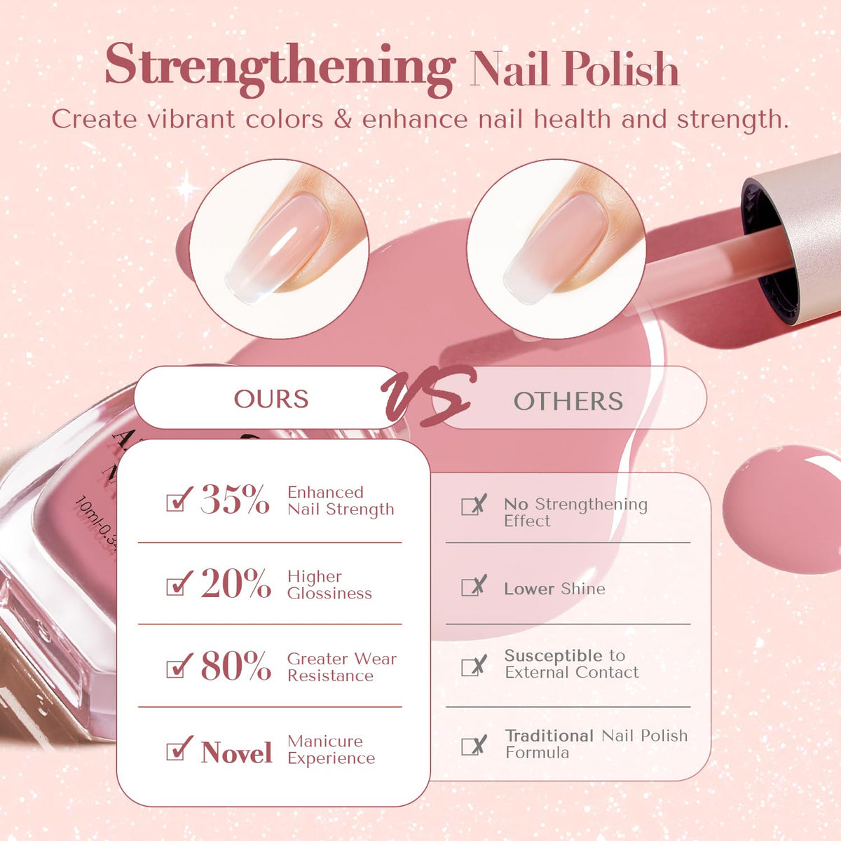 AZUREBEAUTY Nail Polish Set, 4 Colors Nude SKin Glitter Pearl Long Lasting All Season Quick Dry