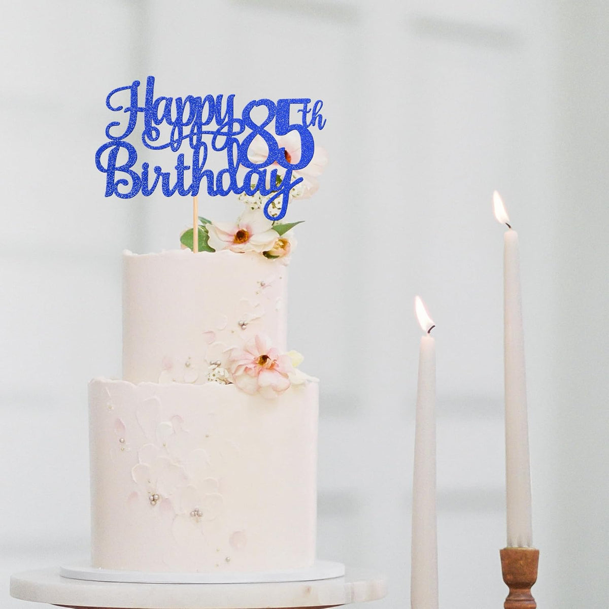 1 PCS Happy 85th Birthday Cake Topper Glitter Cheers to 85 Years Birthday Cake Pick Eighty Five 85