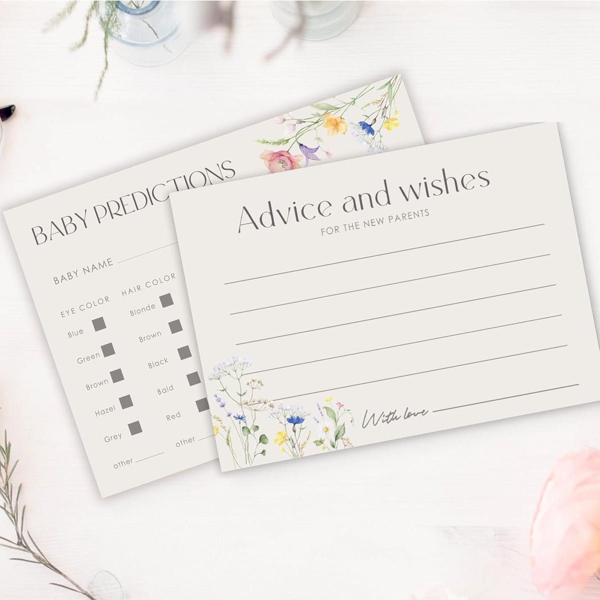Advice For New Parents Baby Shower, Baby Predictions & Advice Cards For Baby Shower Games