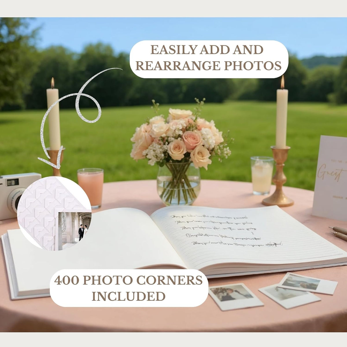 Wedding Guest Book for Guests to Sign, Elegant Wedding Guestbook Ideas, Sign in Book for Bridal and