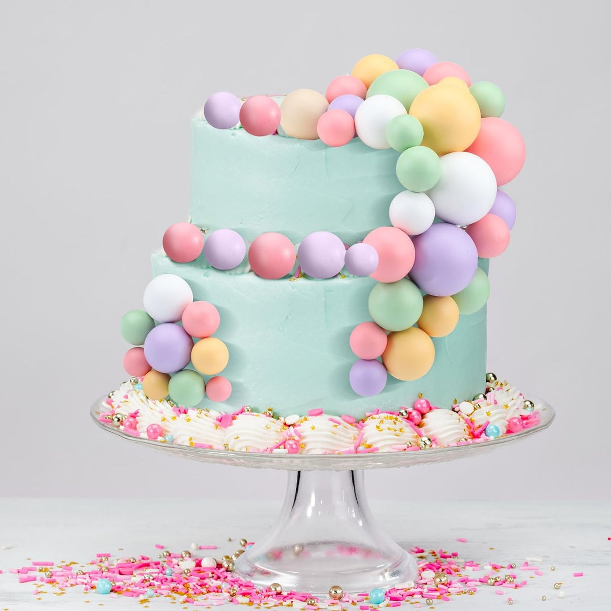 108 Pcs Balls Cake Topper DIY Cupcake Insert Foam Balloons for Cake Baking Wedding Anniversary