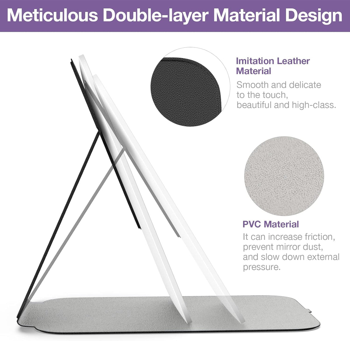Kintion Travel Makeup Mirror, Portable LED Lighted Makeup Mirror, 360° Rotation Touch Screen Vanity