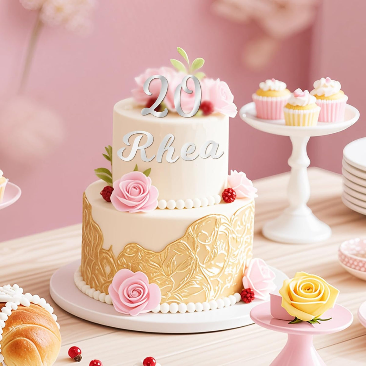 126 PCS Custom Name Cake Topper Acrylic Letters DIY Personalized A-Z & 0-9 Number Alphabet Cake