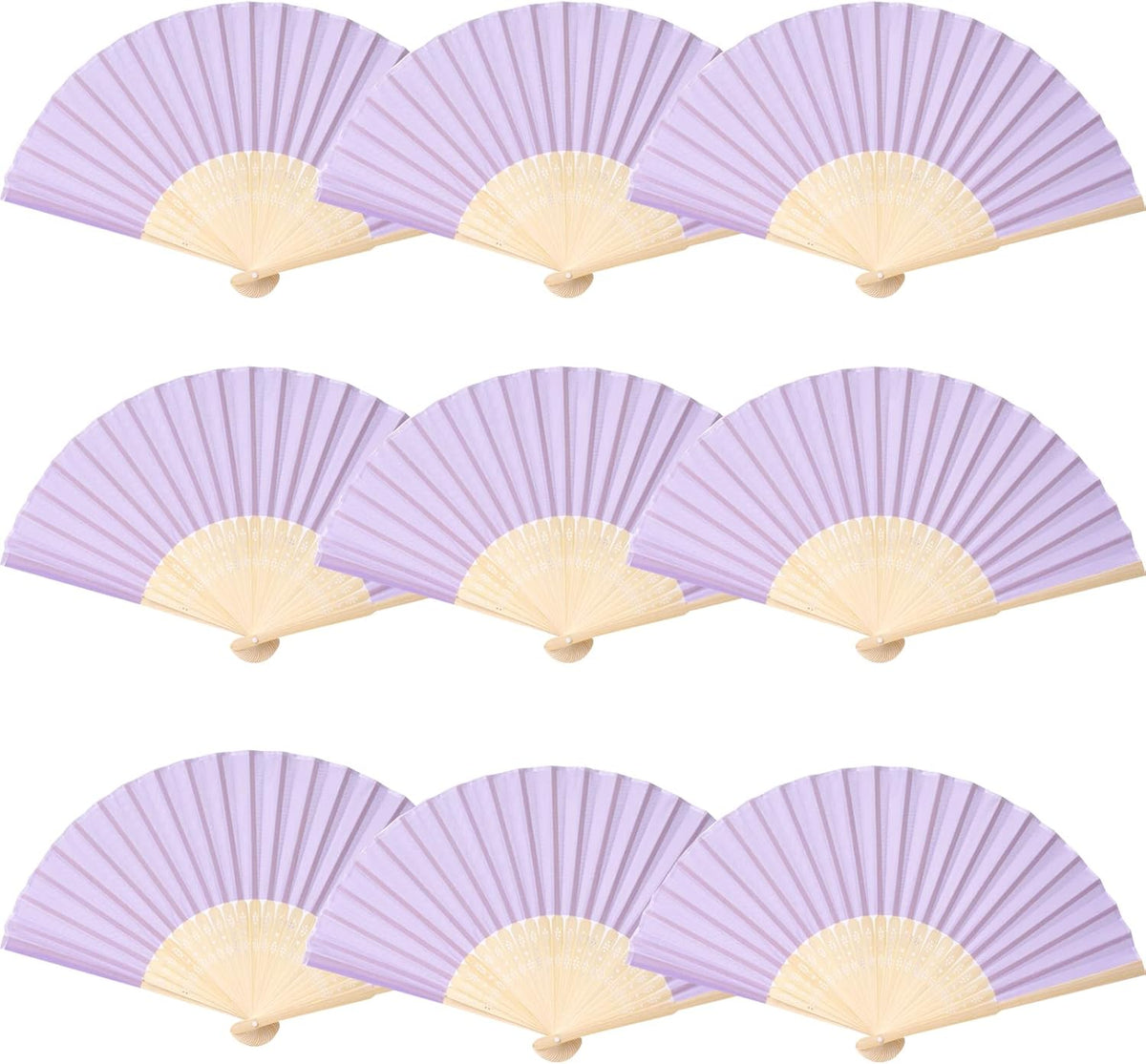 24pcs Imitated Silk Hand Fan Imitated Silk Fabric Bamboo Handheld Folded Fan Bridal Dancing Props