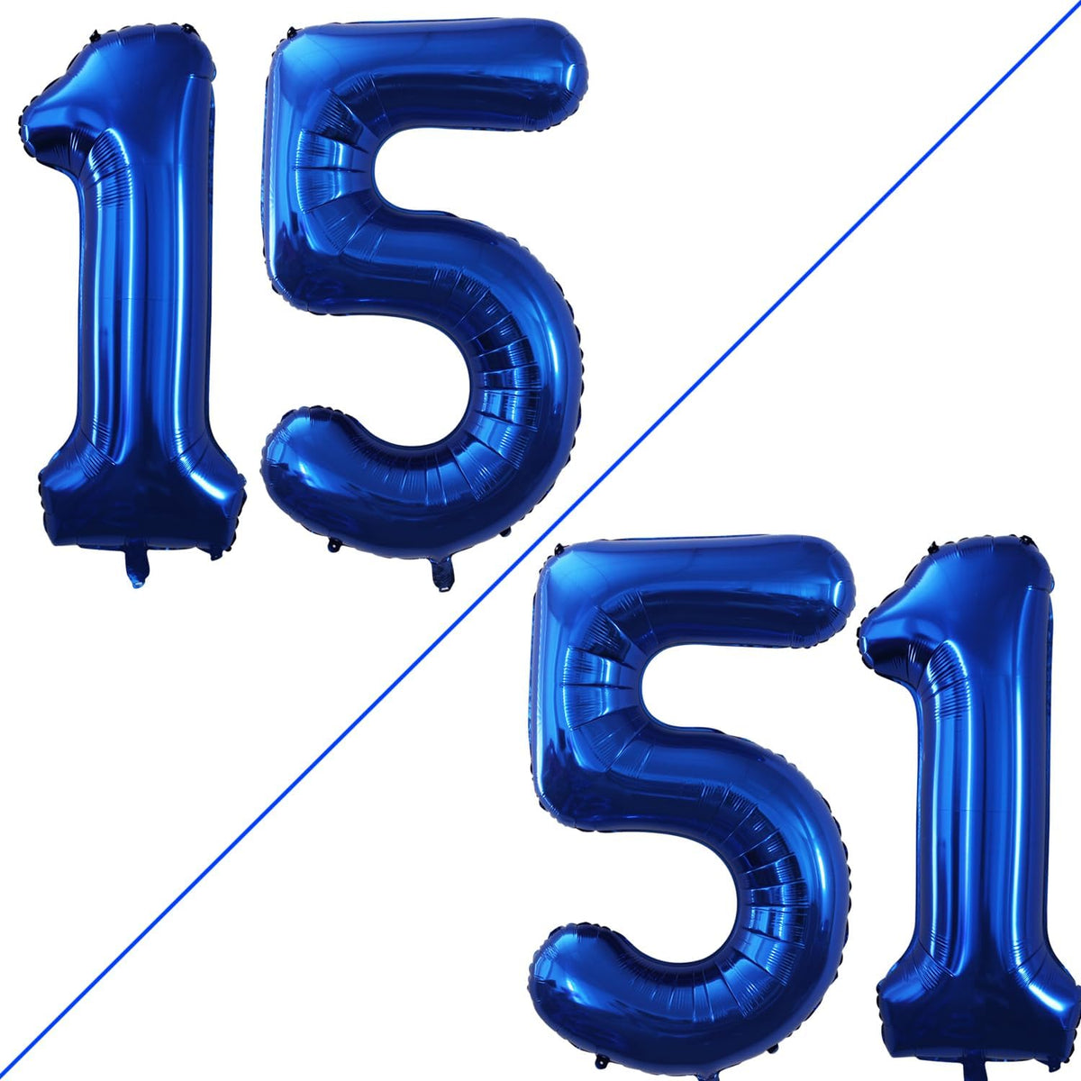 GOER Number 15 Balloons for 15th Birthday Sweet 15 Party Decorations,42 Inch Jumbo Foil Helium 51