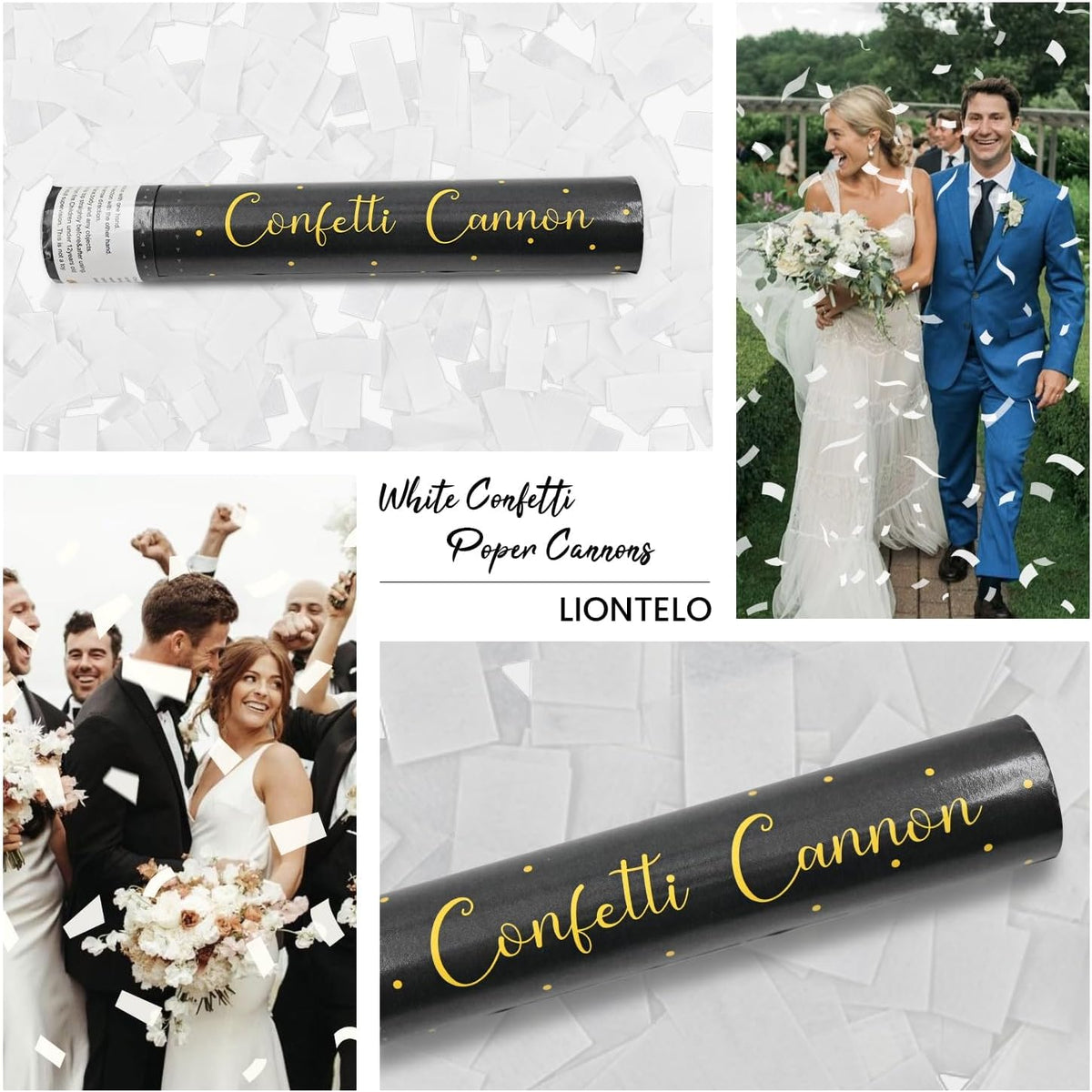 Confetti Cannon White Party Poppers 12 Pack Paper Confetti Poppers Wedding Confetti Shooters 12