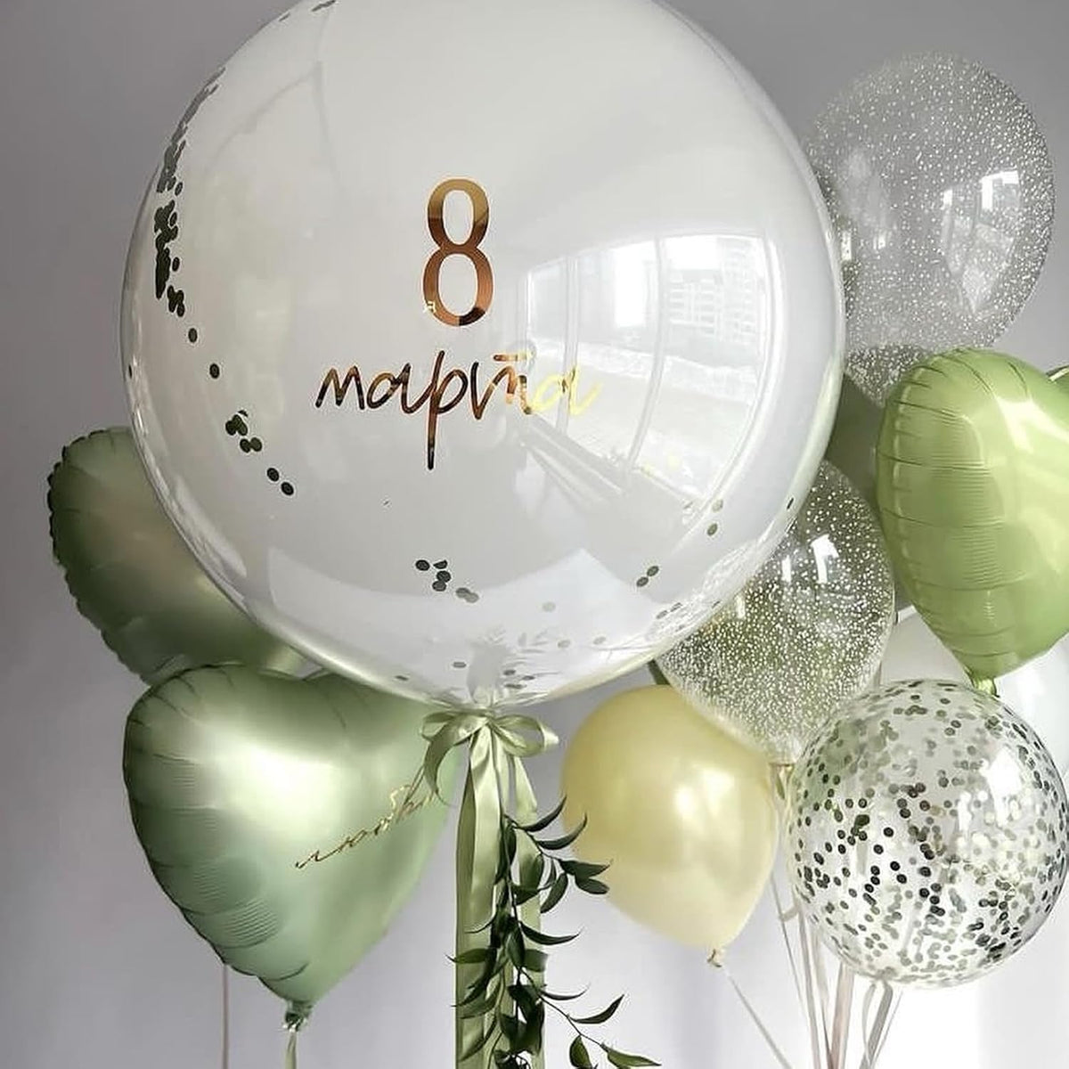 Sage Green Heart Balloon, 10PCS Green Foil Heart Balloons, 18inch Olive Green Heart Shape Balloons