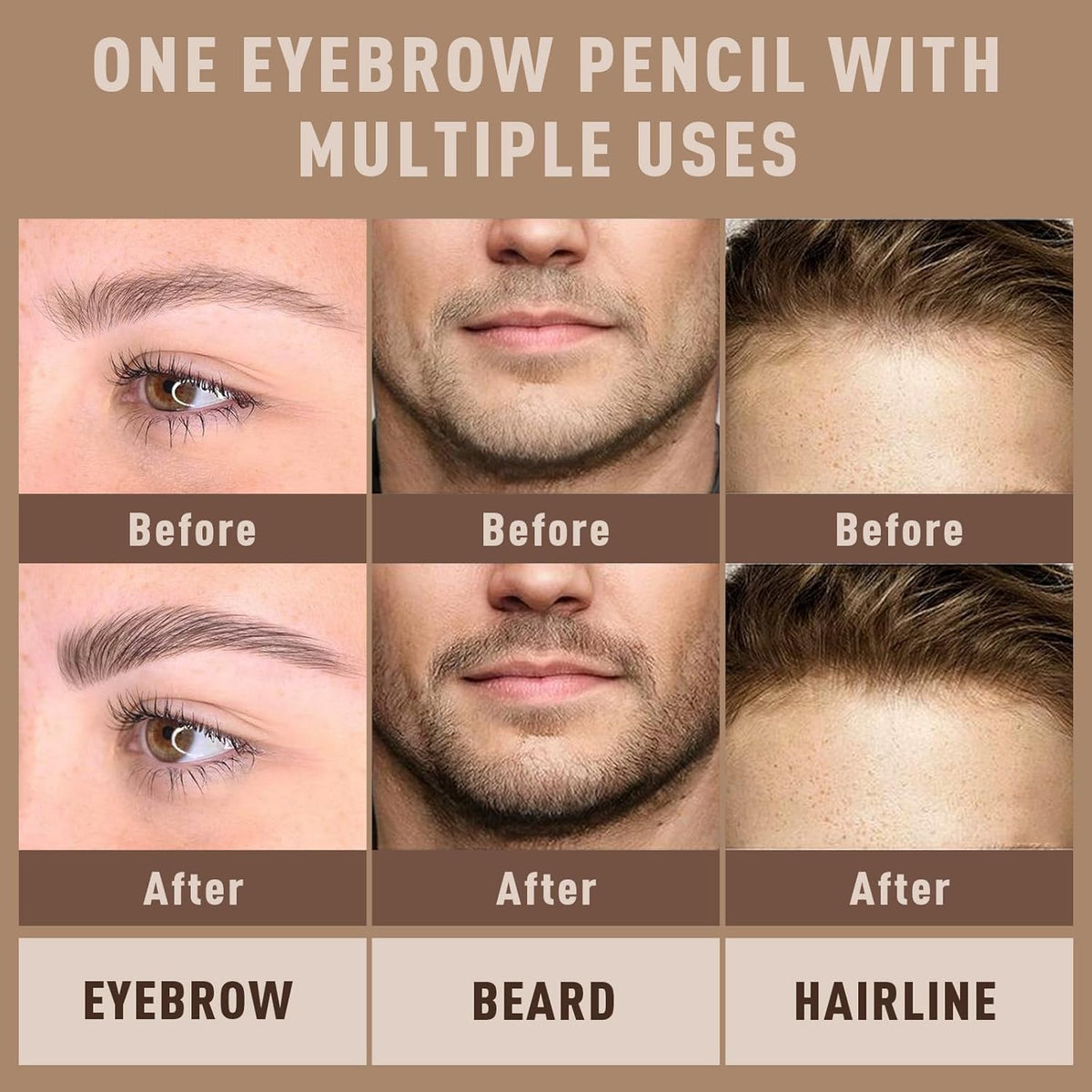 Microblading Brow-Fection Brow Eyebrow Pencil – Angled Brush Tip, Wild Natural Hair-Like Strokes