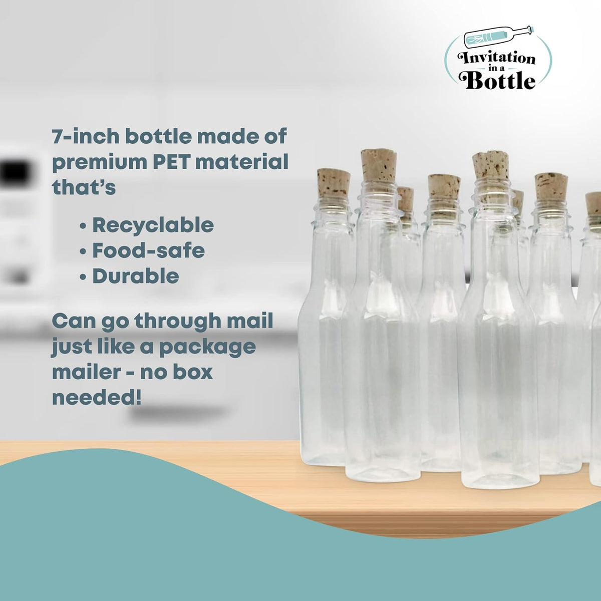 Plastic Bottles & Corks Set (20) - Clear PET Plastic Potion Bottles with Cork - Small Bottles with