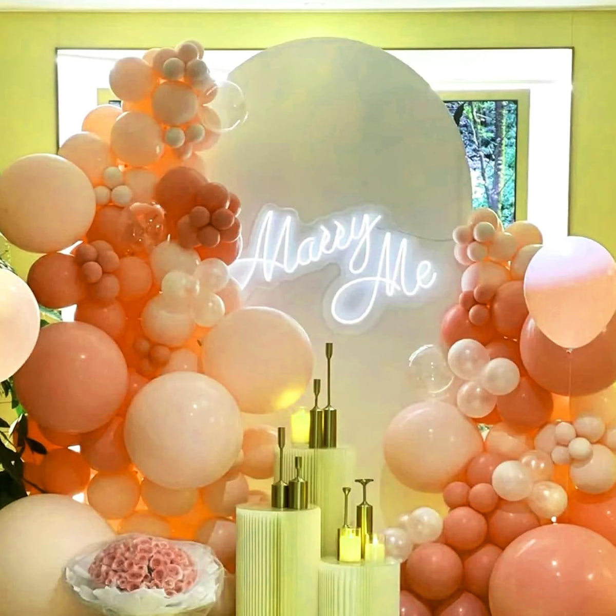 90pack Peach Balloons Different Size 18/12/10/5 Inch Peach Balloon Garland Arch Kit for Graduation