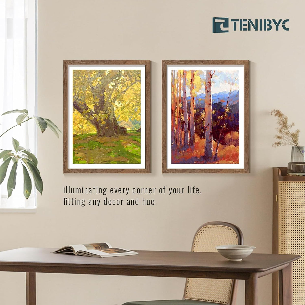 18x24 Frame Walnut 4 Pack, Brown Wood 18 x 24 Poster Frame, Display Pictures, Posters, Puzzles