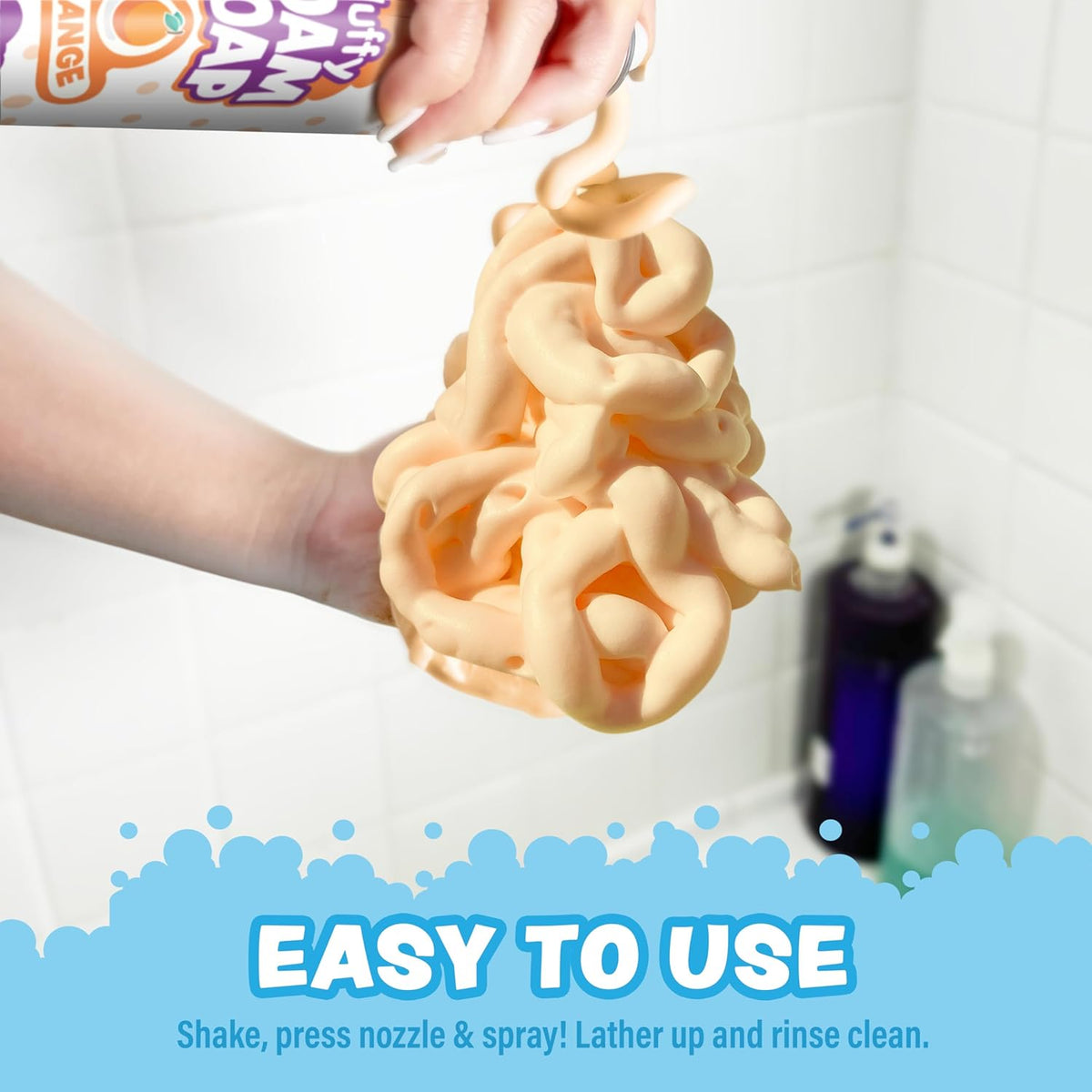 Tub Works® Fluffy Foam Soap, Variety 6 Pack | Shape, Mold & Create Bath Art with Soft Bath Foam for