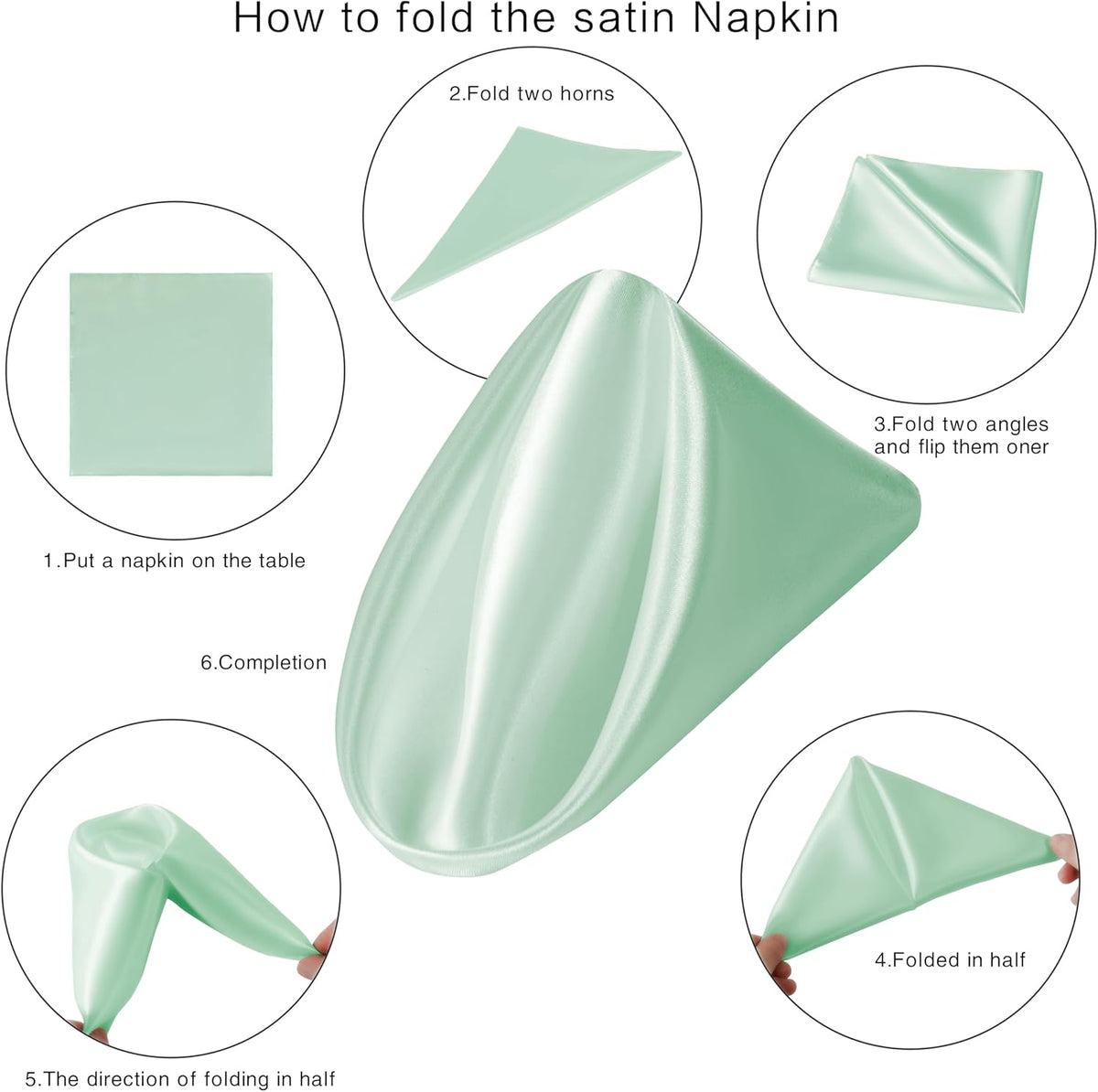 36 Pack Square Satin Dinner Napkins, 16x16 Inches Silky Soft Smooth Table Cloth Napkins for