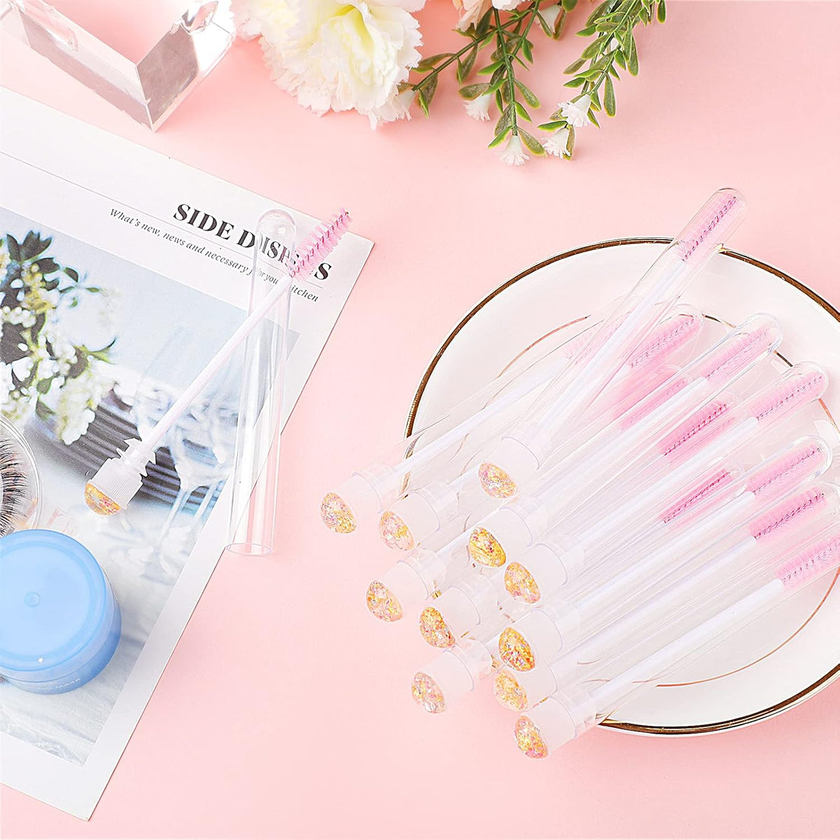 20pcs Eyelash brush Lash Wand Makeup tool Eyelash Extension supplies Cleaning brush Diamond Mascara