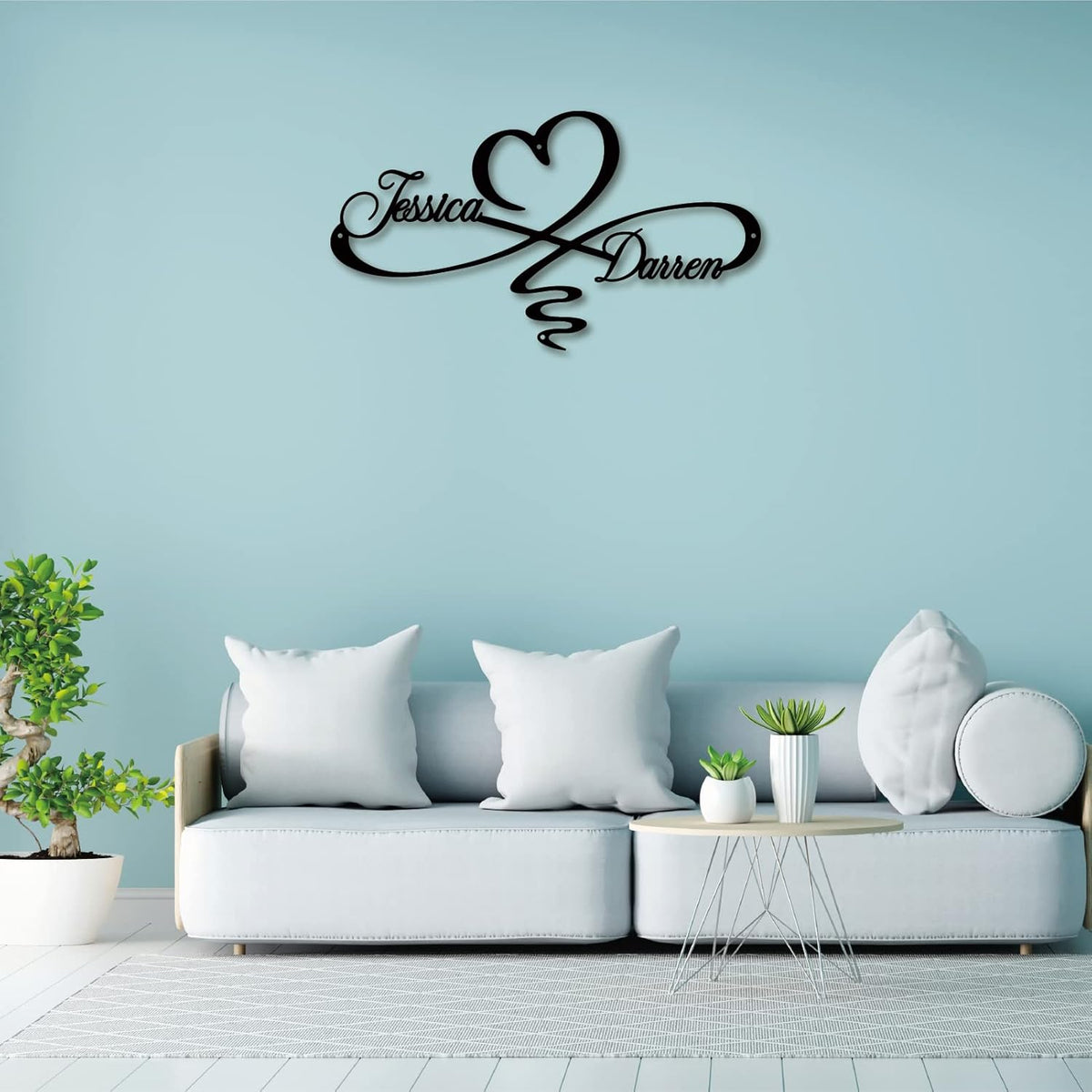 Personalized Infinity Symbol, Metal Love Sign, Love Sign Infinity Heart Sign Metal Wall Decor