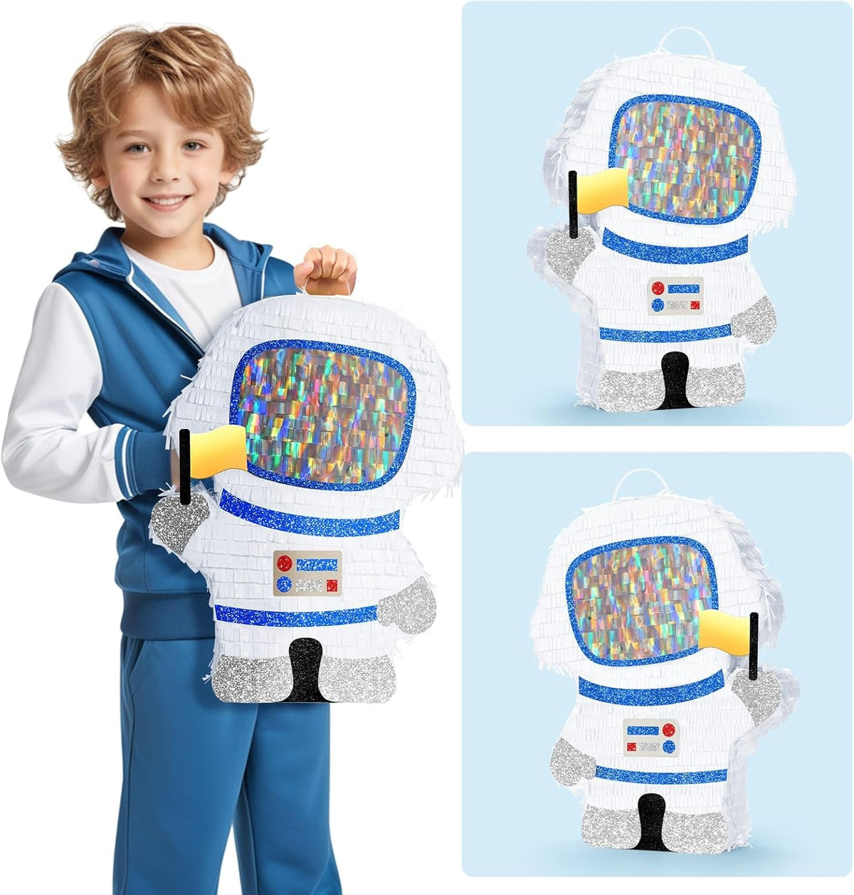 WERNNSAI Astronaut Piñata - Space Party Decorations Space Piñata Bundle with Blindfold and Bat Boy