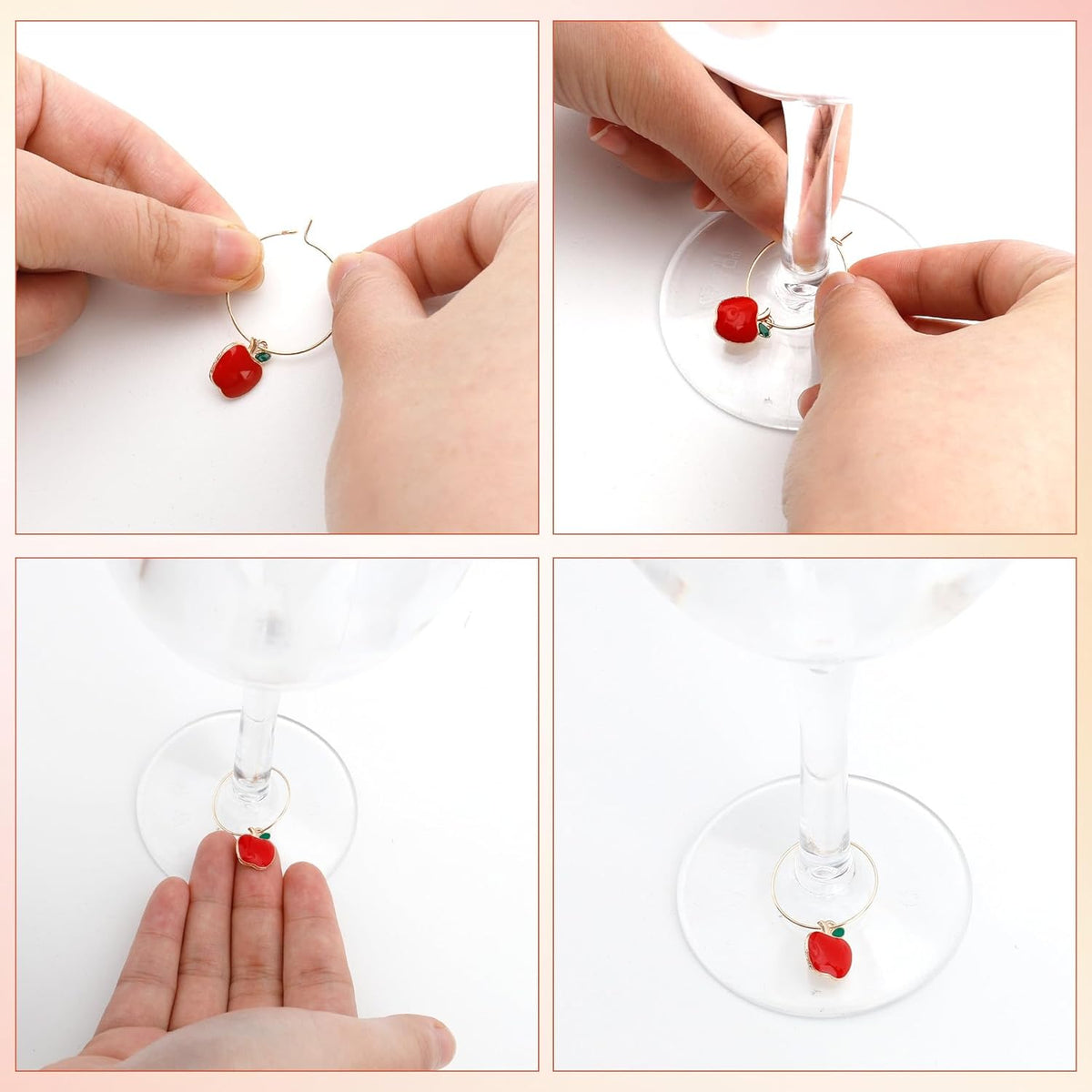 Wine Glass Charms Wine Charms for Stem Glasses Glass Markers Identifiers Tags for Christmas Tasting
