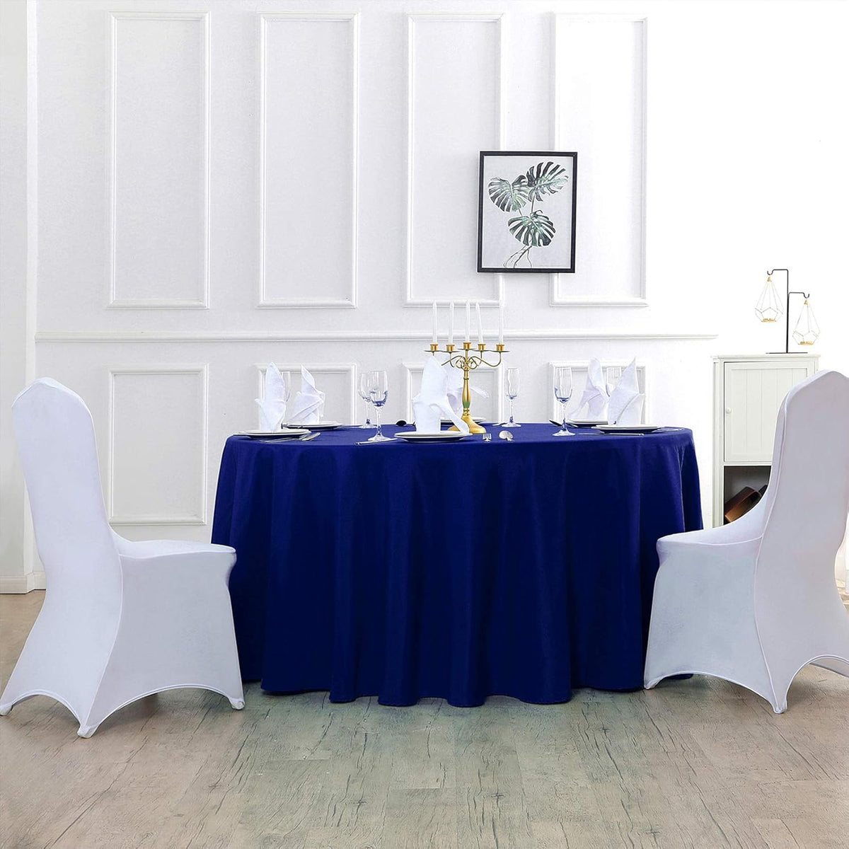 120 inch Round Tablecloth Washable Polyester Table Cloth Decorative Table Cover for Wedding Party