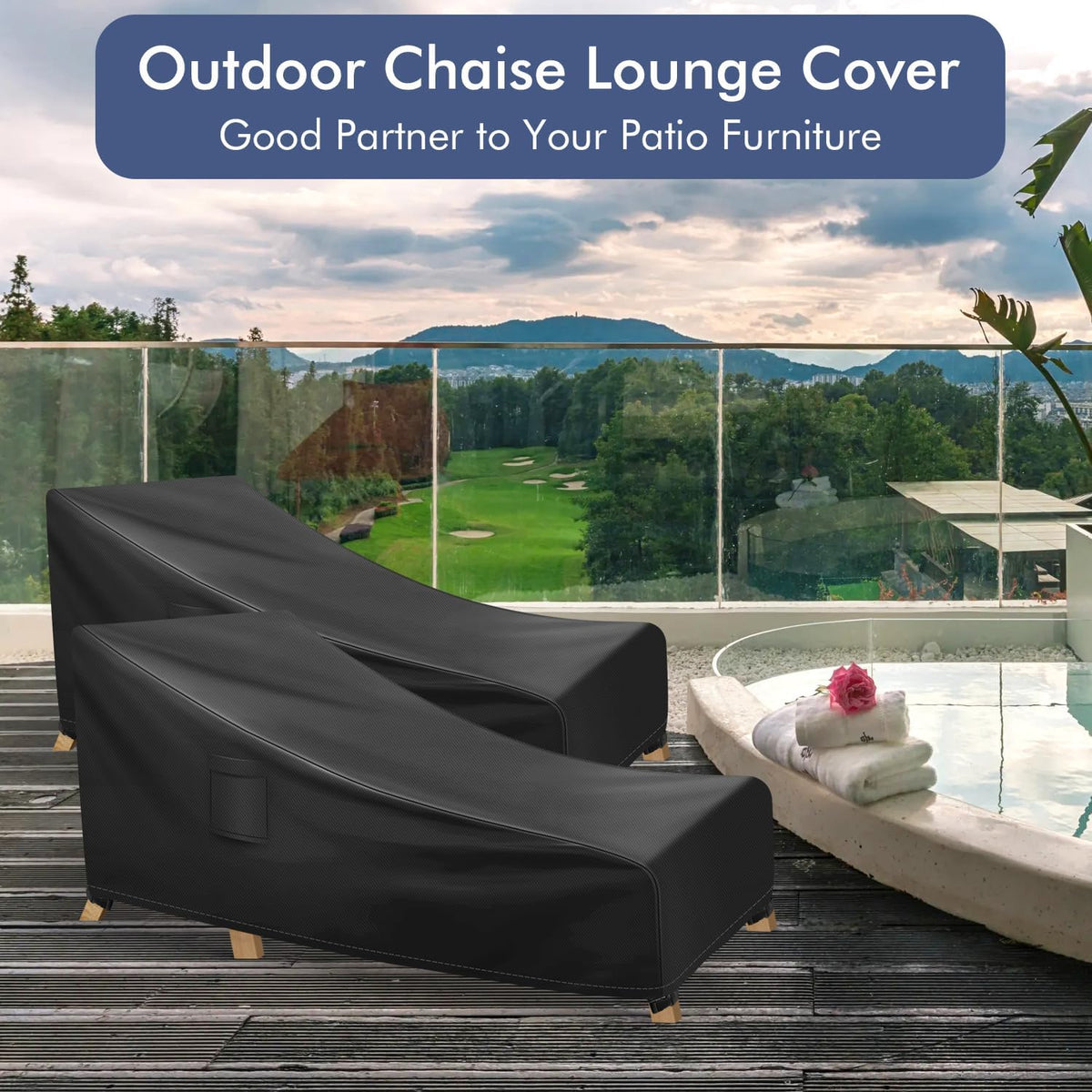 Chaise Lounge Covers Outdoor Waterproof, Heavy Duty Patio Furniture Covers, Fits up to 78L x 34W x