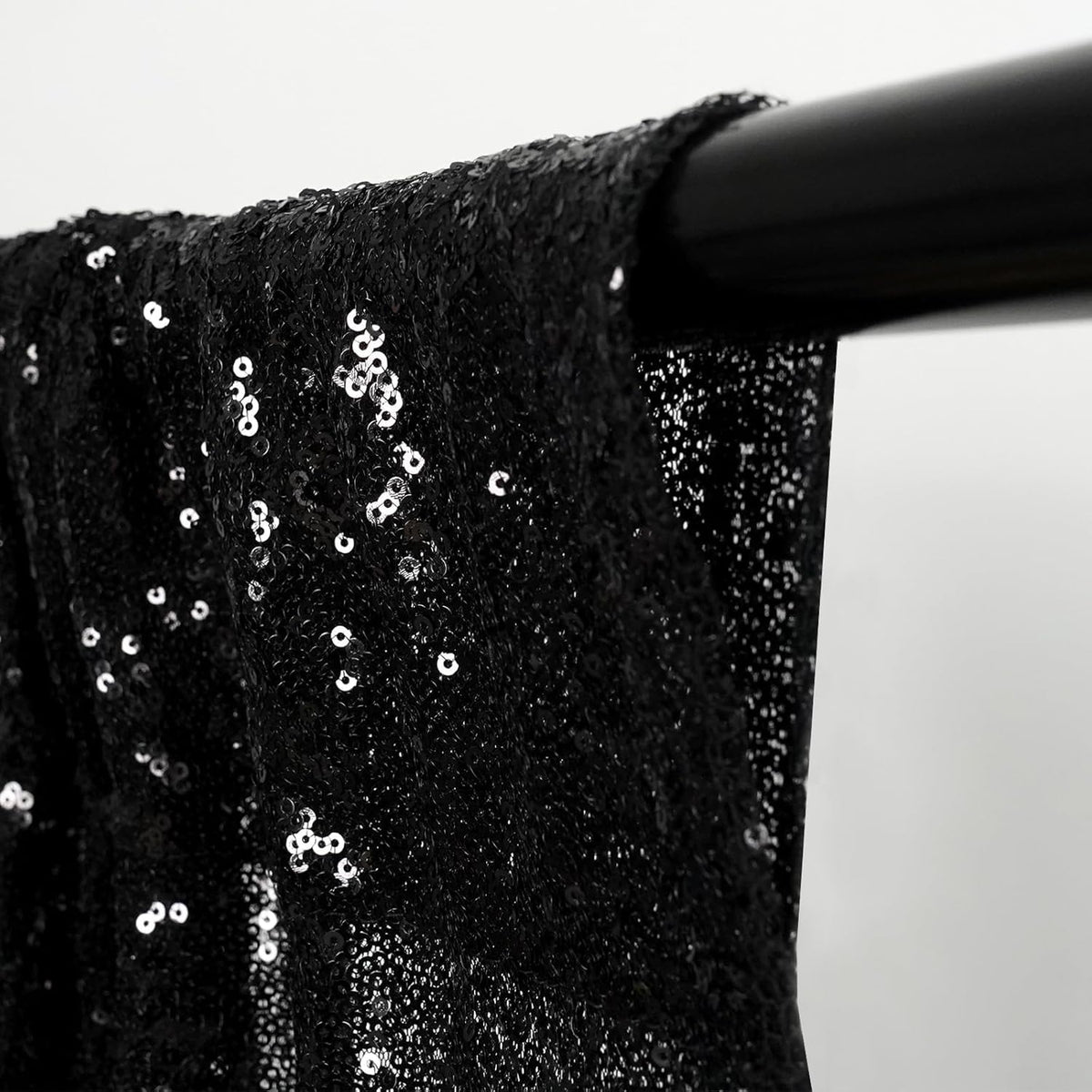 Eternal Beauty Black and Red Backdrop 4 PCS-2x8 Ft Sequin Curtain Panels for Christmas Party
