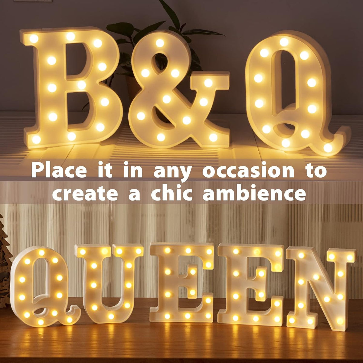 LED Marquee Letters Lights Sign-Q, HXWEIYE Led Letters Lights 26 Alphabet, Light Up Number 0-9