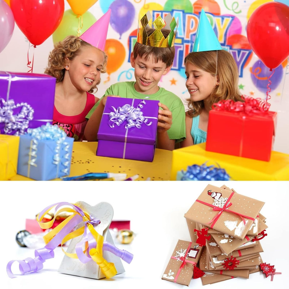 48 Rolls Curling Balloon String Roll Ribbons, 48 Colors 5mm 11 Yards Gift Wrapping Ribbons for Art