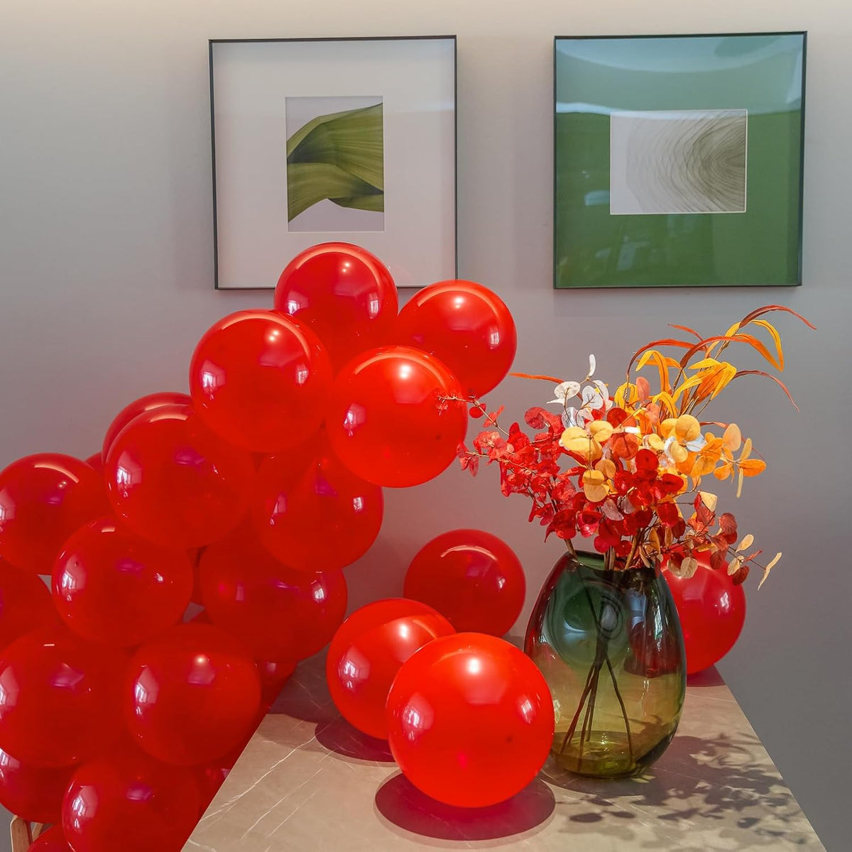 100pcs Red Balloons, Helium Quality 12 inch Red Latex Party Balloon for Birthday, Anniversary